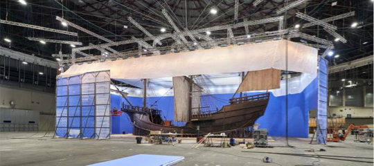 Barco para rodaje de película