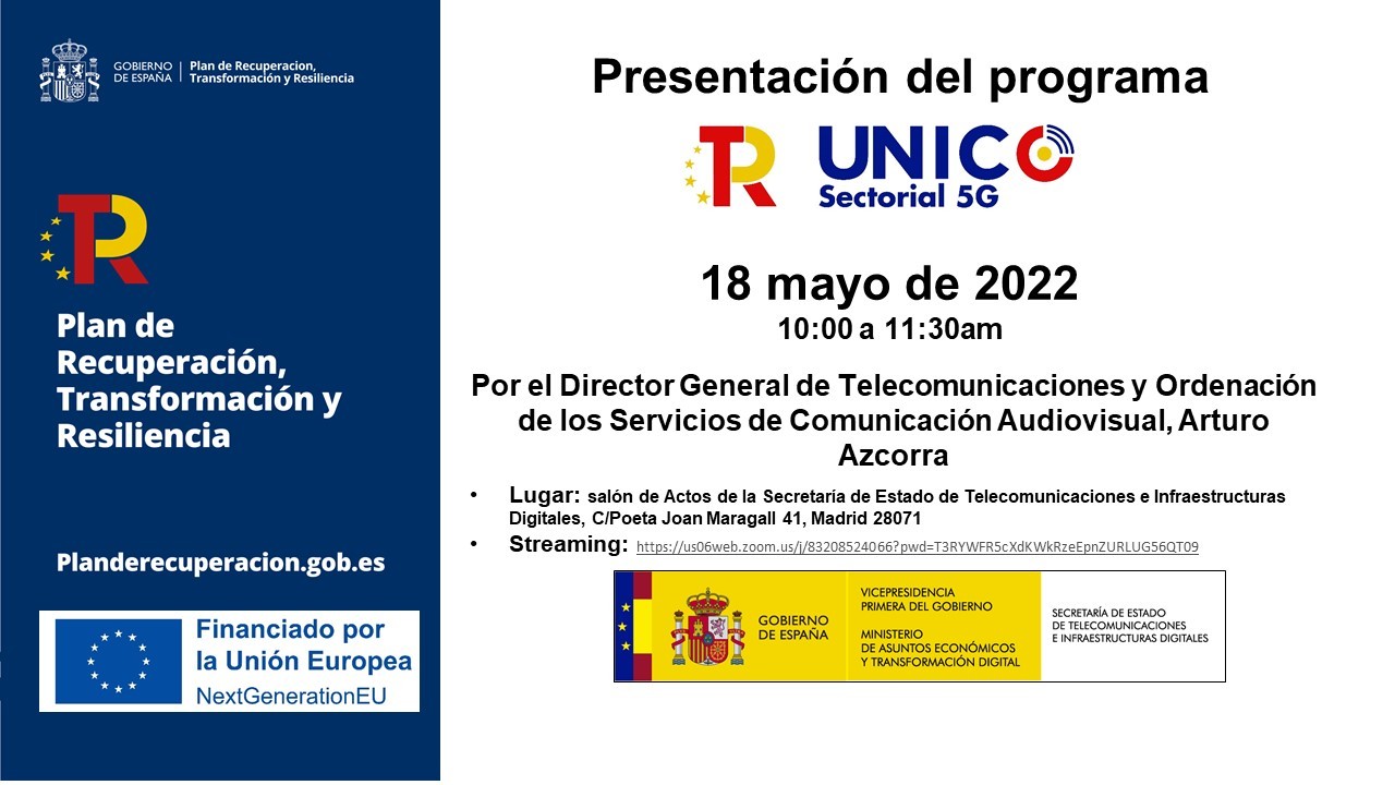 Invitación a la presentación del programa UNICO 5G